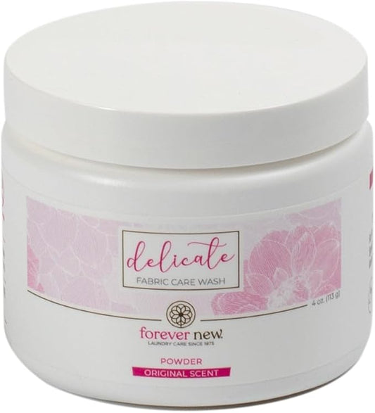 FOREVER NEW Delicate Hypoallergenic Laundry Detergent Powder - 6-8 Large Loads - Gentle washing detergent for Silk, Cashmere, Bra, Undergarments, Cotton, Wool, etc. - Original Scented - 4oz
