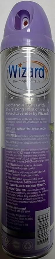 Wizard The Magic of Fresh | Odor Neutralizer & Air Freshener - 10 Oz. Freshly picked lavender (Pack of 6) (Packaging May Vary)