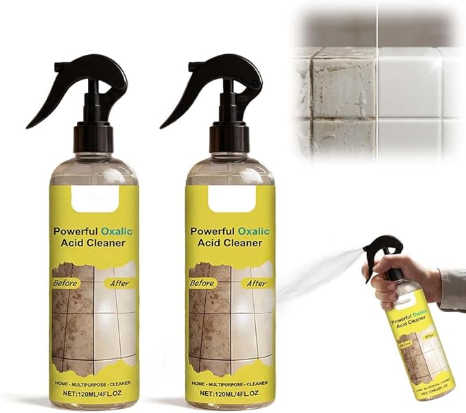 Powerful Oxalic Acid Cleaner, 2026 New Oxalic Acid Cleaner for Bathroom,120ml, Spray Bottle, Suitable for Cleaning Bathrooms, Toilets, and Floors (2PCS)