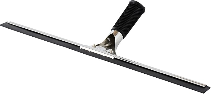Restaurantware-Clean Tek Professional 17.72 Inch Window Squeegee, 1 Cleaning Squeegee with Rubber Blade - No-Slip Handle, Clean Mirror Or Car Windshield, Stainless Steel Wiper for Glass Door