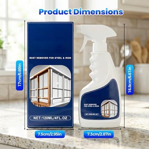 Rust Remover Spray for Metal, 2026 New Powerful Rust Remover Heavy Duty Metal Cleaner, Multipurpose Rust Stain Remover for Metal, Stainless Steel, Automotive Parts (1pcs)