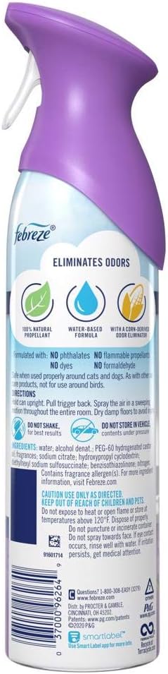 Febreze Air, Mediterranean Lavender, 8.8 Oz Aerosol Spray, 6/carton