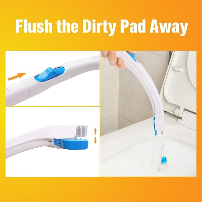Effacera Disposable Toilet Bowl Brush Holder Cleaning System and 72 Refills Flushable Toilet Refills,Toilet Refills Fresh for Bathroom Scrubber Cleaning Supplies