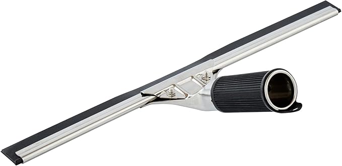 Restaurantware-Clean Tek Professional 13.78 Inch Window Squeegee, 1 Cleaning Squeegee with Rubber Blade - No-Slip Handle, Clean Mirror Or Car Windshield, Stainless Steel Wiper for Glass Door