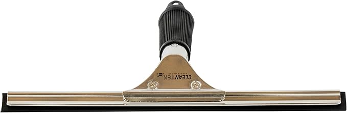 Restaurantware-Clean Tek Professional 11.81 Inch Window Squeegee, 1 Cleaning Squeegee with Rubber Blade - No-Slip Handle, Clean Mirror Or Car Windshield, Stainless Steel Wiper for Glass Door