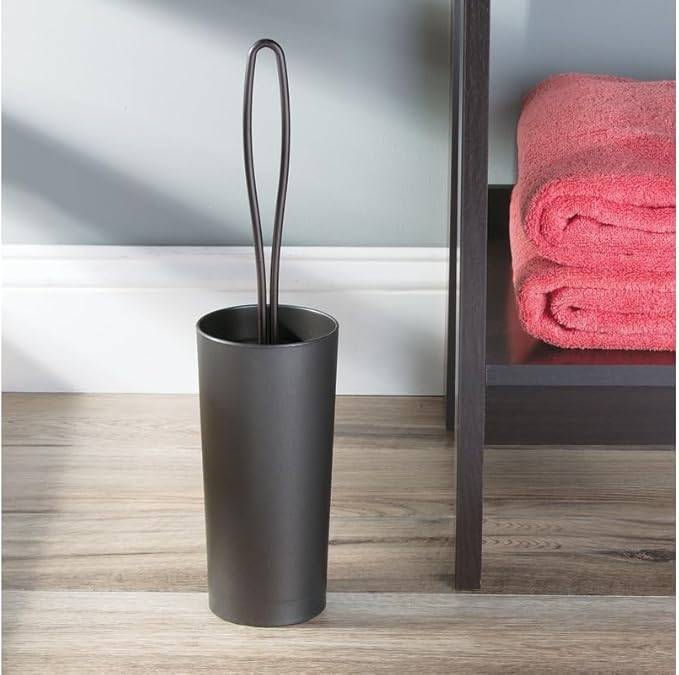 iDesign Loop Toilet Bowl Brush and Holder for Bathroom Storage - Bronze