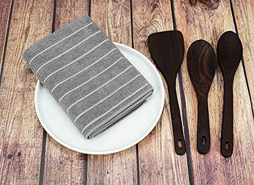 SIMPLI-MAGIC 79285 Microfiber Washcloths and Dish Cloths, Checkered Topaz, 12"x12", 24 Pack