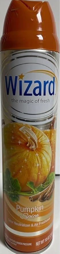 Wizard The Magic of Fresh | Odor Neutralizer & Air Freshener - 10 Oz. Pumpkin spice (Pack of 6) (Packaging May Vary)