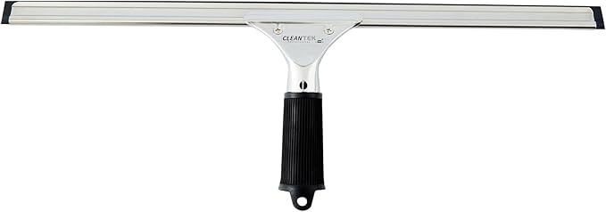 Restaurantware-Clean Tek Professional 17.72 Inch Window Squeegee, 1 Cleaning Squeegee with Rubber Blade - No-Slip Handle, Clean Mirror Or Car Windshield, Stainless Steel Wiper for Glass Door