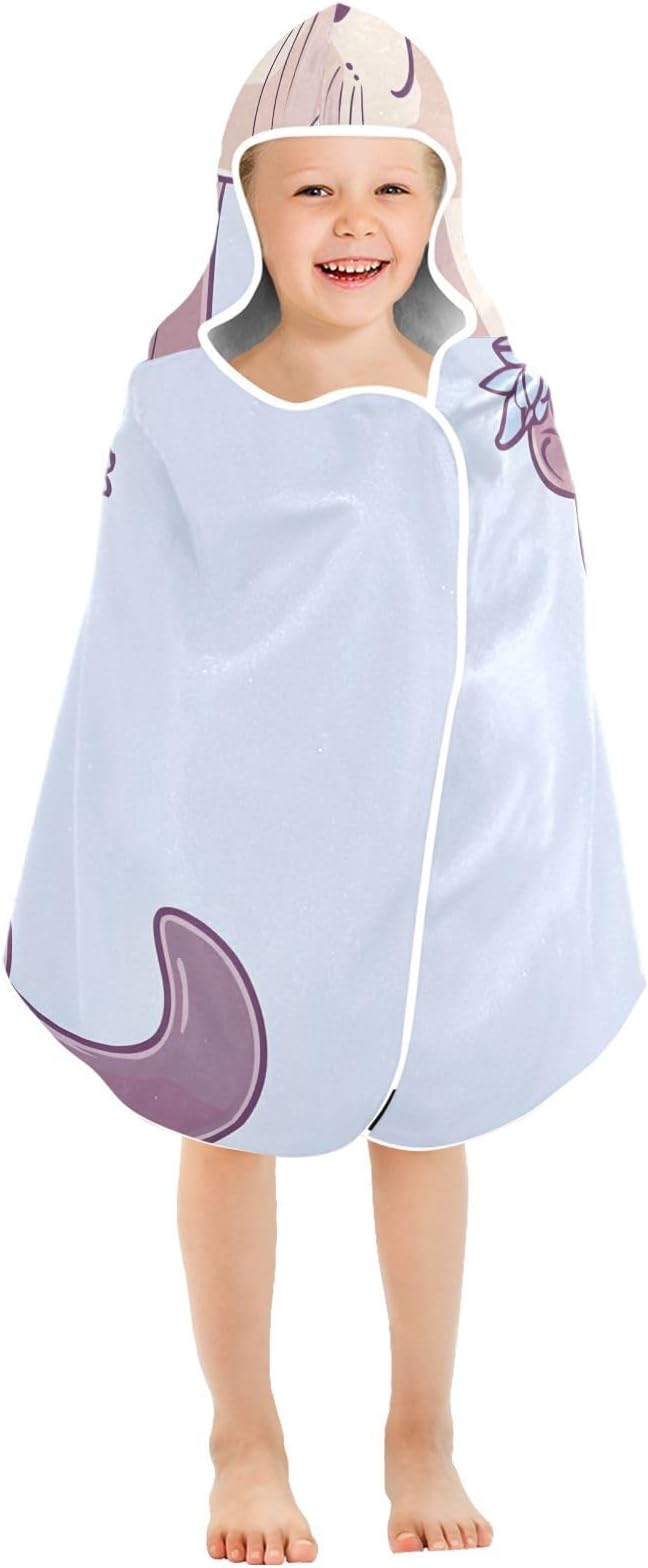 SUABO Kids' Bath Towels Otter Wearing Flower Crown Hooded Towels for Boys Girls,Toddler Towels Multi-Purpose for Beach,Pool and Bathroom,23.5" x 50", Soft and Highly Absorbent