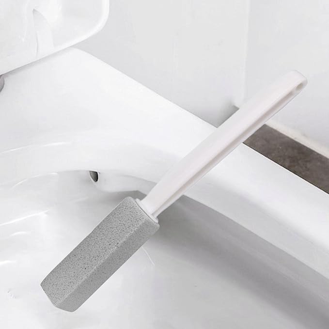 Toilet Cleaner Stone Dead Corner Grout Cleaner Long Handle Bathroom Appliances Toilet Brush for Household Cleaning (Gray 20.5cm)