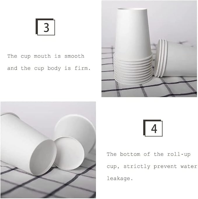 300 Pack 3 oz White Paper Cups, Bathroom Cups Disposable, Moushwash Cups for Snack, Water, Juice,Candy Ideal for Party Bathroom and Office