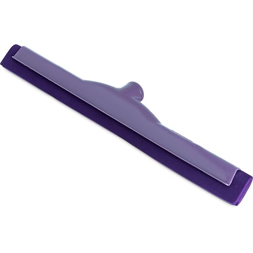 SPARTA 4156768 Plastic Double Foam Squeegee, Commercial Squeegee With Durable Contruction For Cleaning, Commercial, Residential, 18 Inches, Purple