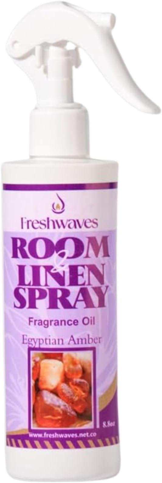 Freshwaves Egyptian Amber Air Freshener Spray | Room Spray Odor Eliminator | Home Fragrance for Living Room | Bedroom | Restroom & Office | 8.8oz White Trigger Spray