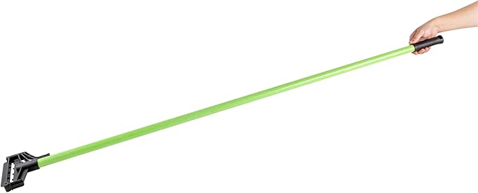 Restaurantware Fiberglass Mop Handle - 60 Inches - Durable Quick Release Handle With Ergonomic Grip - Heavy-Duty Plastic Green Handle For Commercial Cleaning