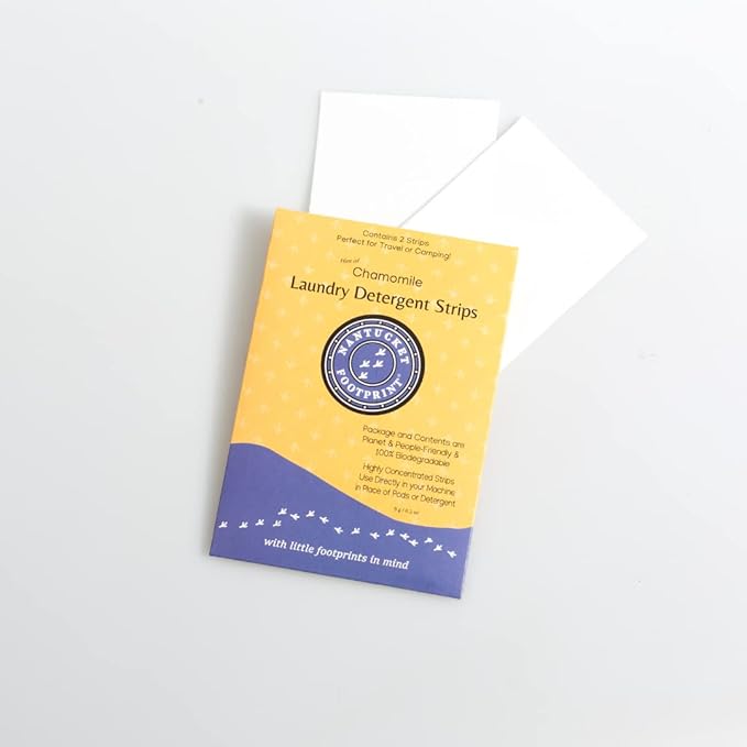 Travel Set | Chamomile Laundry Detergent Sheets (12 Loads) | 6 Packs of 2 Sheets | Liquidless Laundry Detergent | Nantucket Footprint