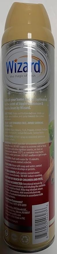 Wizard The Magic of Fresh | Odor Neutralizer & Air Freshener - 10 Oz. Apple cinnamon/vanilla bean.(Pack of 6) (Packaging May Vary)
