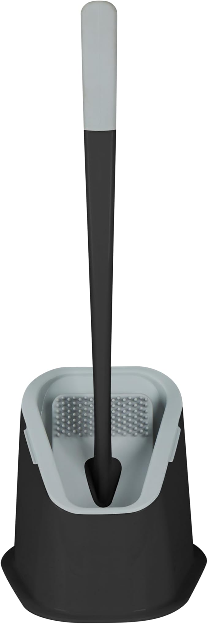 Bath Bliss Toilet Brush | Contoured Design | Flat Brush | Bathroom Cleaning | Discreet Storage Base | Bathroom Cleaning | Black