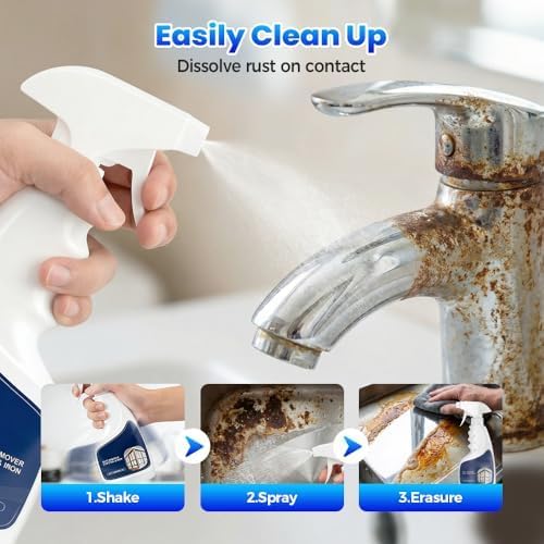 Rust Remover Spray for Metal, 2026 New Powerful Rust Remover Heavy Duty Metal Cleaner, Multipurpose Rust Stain Remover for Metal, Stainless Steel, Automotive Parts (1pcs)