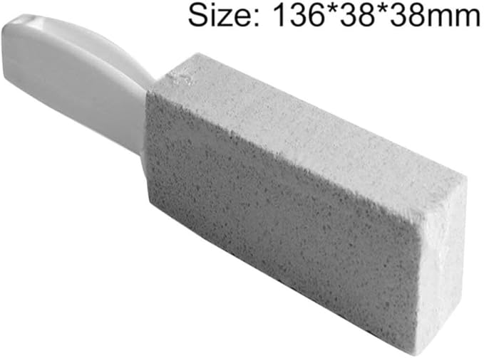 Generic 1Pc Natural Pumice Stone Toilets Brush Quick Cleaning Stone Cleaner With Long Handle For Toilets Sinks Bathtubs, Silver