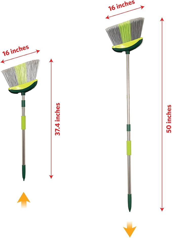 Pine-Sol Broom & Mop Cleaning Set - All-in-One Floor Cleaning Kit with Angled Broom and Dustpan, Twist & Microfiber Mops, Mini Dustpan with Brush, and Wall Mount Storage Rack - 7 Pieces