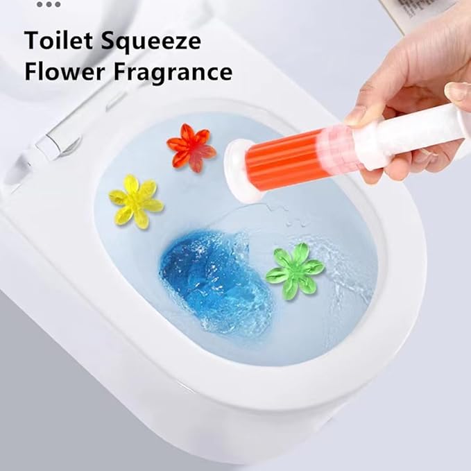 Toilet Gel Stamp, 3 Pack/36 Toilet Stamps,Toilet Bowl Stamp Gel, Toilet Gel Refills, Toilet Refresh Flower Scent Gel, Includes Dispenser and Gel, 3 Pack/set Last for a Month and a Half