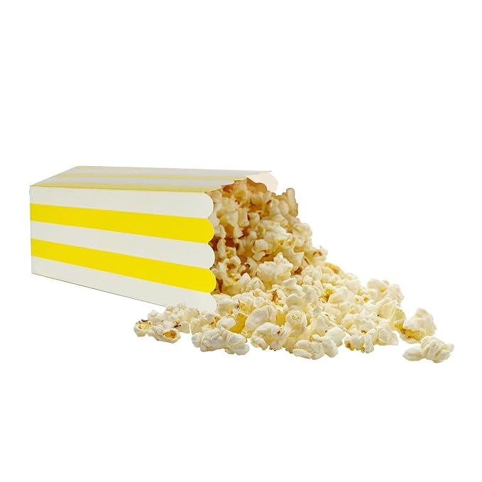 XIEHE 24 Pack Striped Popcorn Boxes - Carnival Parties Mini Paper Popcorn and Candy Containers, Party Supplies for Movie Nights (Green)