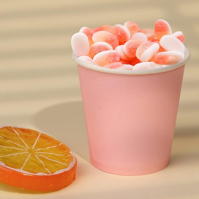100 Pack 3 oz Pink Paper Cups,Mouthwash Cups, Disposable Bathroom Cups,Small Paper Cups 3oz Ideal for Bathroom, Supermarket, Birthday Party, Picnic and BBQ