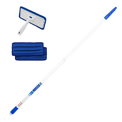 Unger Speed Clean with 4ft Pole and Extra Reusable Pads, Indoor Window Cleaner, Household Cleaning Supplies, Works with Glass and Natural Cleaners and Solutions, Attracts Dust and Dirt