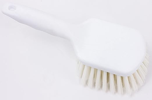 SPARTA 40541EC02 Plastic Scrub Brush, Utility Brush, Kitchen Brush With Hanging Hole For Cleaning, 8 Inches, White - (Pack of 1)