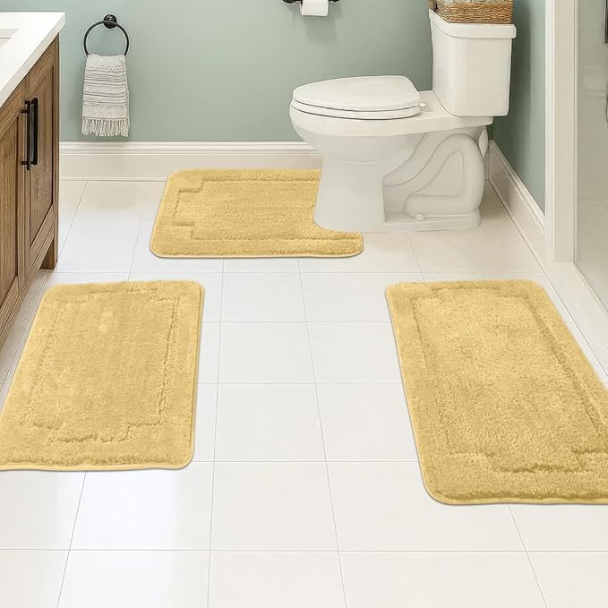 Bath Rugs Bathroom Mat Soft Absorbent Plush Shaggy Soft Floor Non Slip Shower Bath Tub Machine Washable
