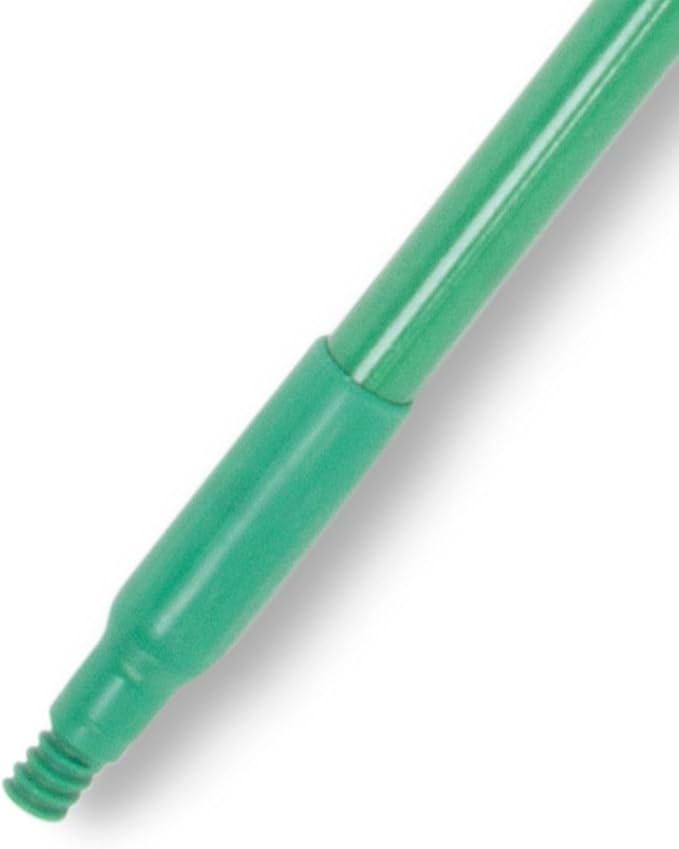 SPARTA Fiberglass Broomstick Replacement Broom Handle with Acme Threaded Tip for Industrial Cleaning Tools, Fiberglass, 60 Inches, Green, (Pack of 12)