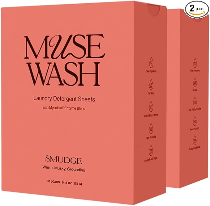 Laundry Detergent Sheets | Enzyme-Powered, Vegan, Paraben-Free | Luxury Scents | Plastic-Free, Eco-Friendly, Travel-Friendly Packaging (100 Loads - 2 Boxes, SMUDGE)