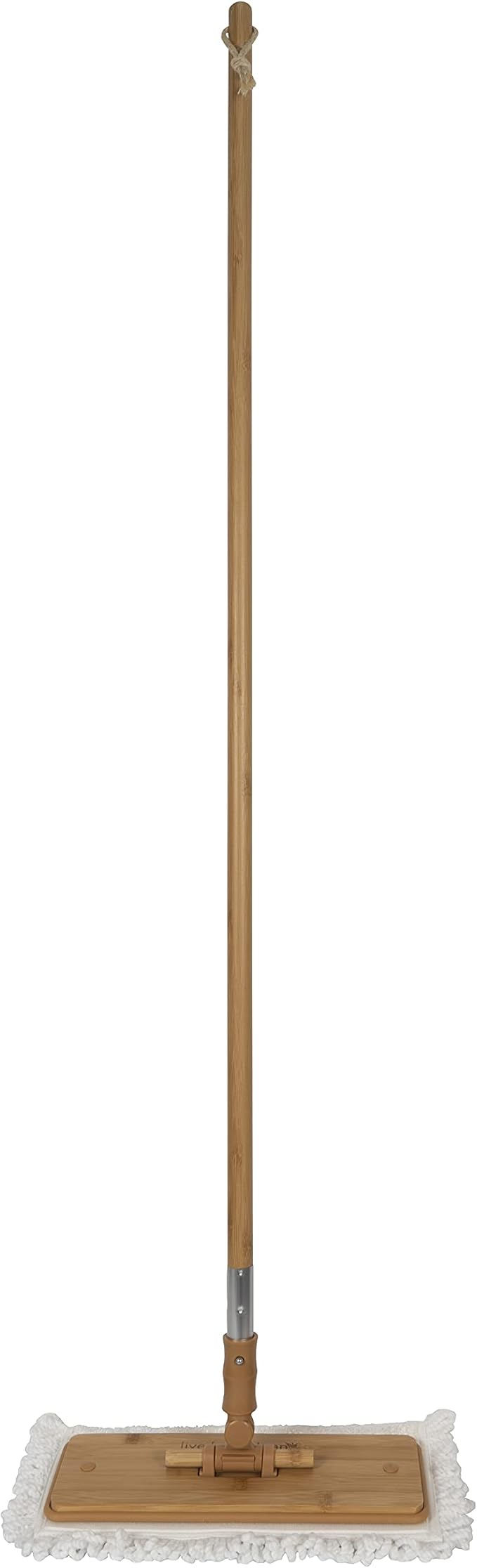 Harper Live.Love.Clean. Bamboo 2-in-1 Smooth Surface Wet/Dry Dust Mop with (2) Washable Pads for Cleaning Dust, Pet Hair & Fine Dry Dirt