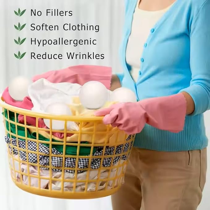 Organic Wool Dryer Balls: Eco-Friendly & Chemical-Free | Our Anti-Entanglement Reusable Balls Eliminate Wrinkle Static | 6-Pack XL Dryer Balls for Laundry is Made with New Zealand Wool (Cat)