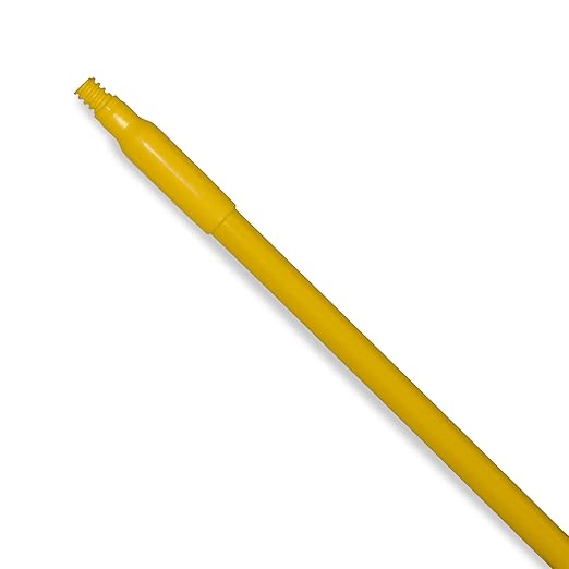 SPARTA 48" Fiberglass Replacement Handle with 3/4" Acme Thread Tip, Polyester Veil Reinforced, Hanging Cap, Commercial Cleaning, Yellow