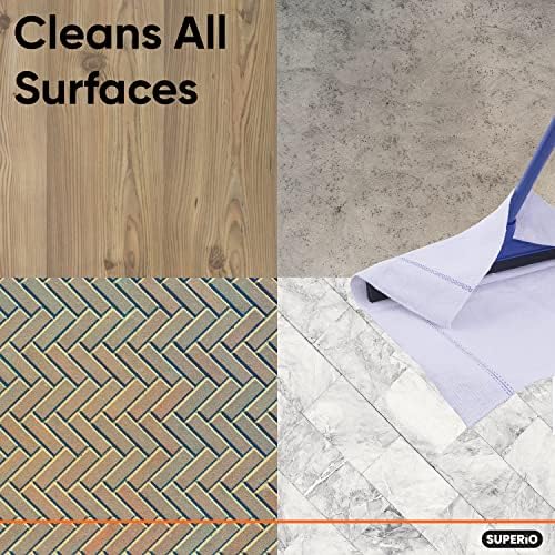 Superio Squeegee Mopping Towel Floor Cloth White Cloth for Cuban Style Mop, Israeli Sponga, Kitchen, Bathroom Cleaning, Tile, Stone, Wood, Floor Washing, Drying Towel -18"x24", 30 Pack