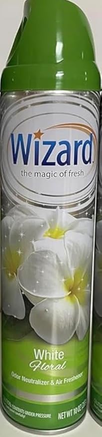 Wizard The Magic of Fresh | Odor Neutralizer & Air Freshener - 10 Oz. White Floral (Pack of 6) (Packaging May Vary)