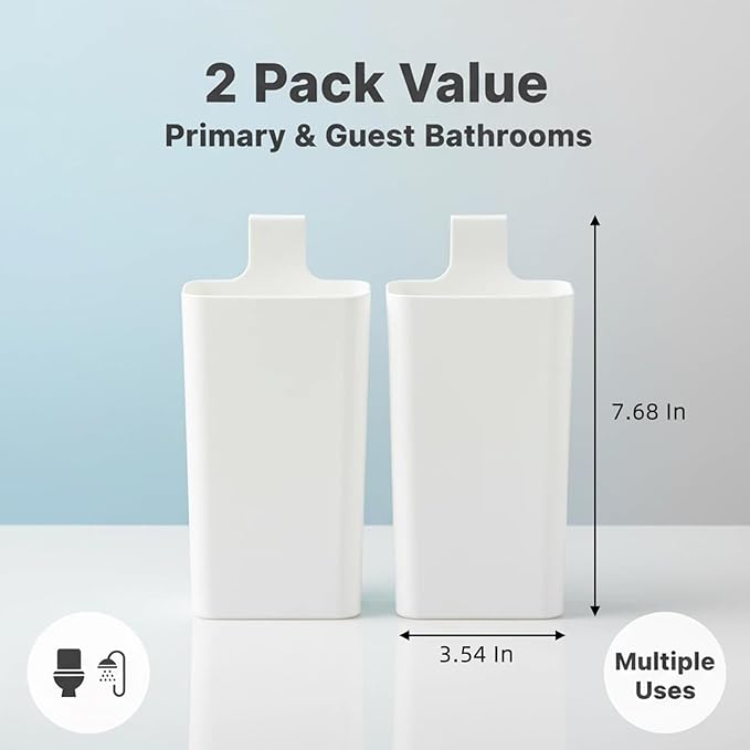 2-Piece Toilet Tablet Holder with Cleaning Gloves, Toilet Tank Caddy for Cleaning Discs, Heavy Duty PP & ABS Cleaner Bracket, Bathroom Organization Set