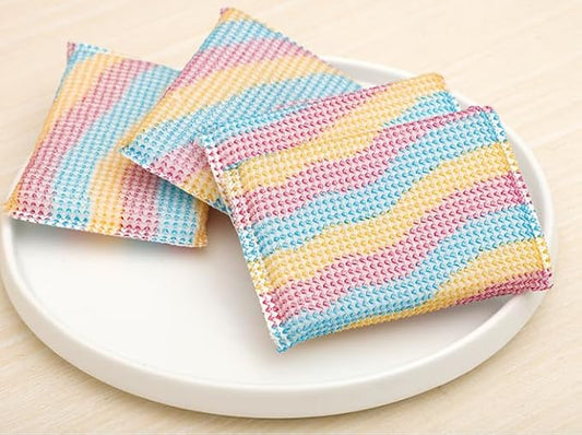 Cleaning Scrub Pad Long-Lasting and Reusable Dishwashing Sponge,All-Purpose Scouring Pads Sponge for Kitchen,Bathroom (4 pcs)
