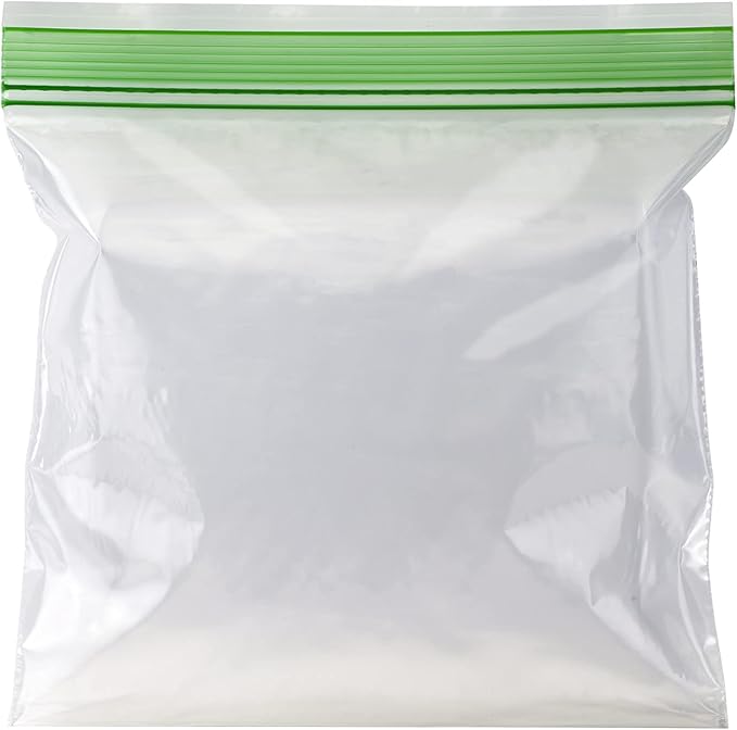 Amazon Basics Reclosable Double Zipper Sandwich Storage Bags for Food Storage, BPA Free, 100 Count (Pack of 2)