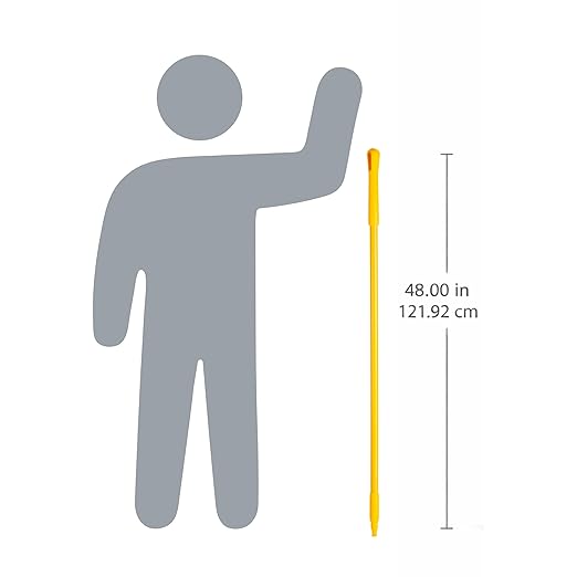 SPARTA 48" Fiberglass Replacement Handle with 3/4" Acme Thread Tip, Polyester Veil Reinforced, Hanging Cap, Commercial Cleaning, Yellow