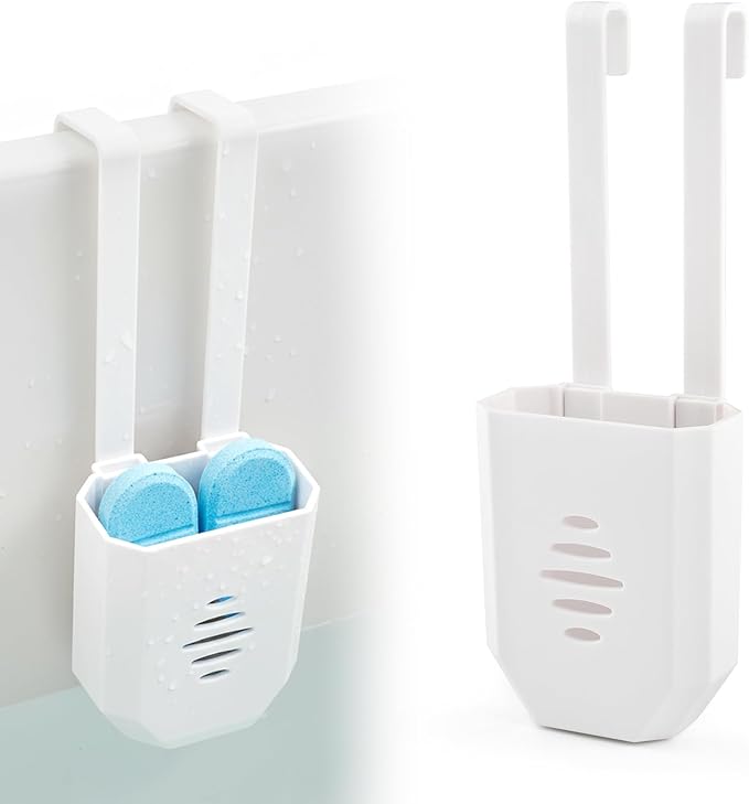 Toilet Tank Cleaning Tablet Holder,Hanging Bowl Cleaning Tablest Bracket,Keeping Tablets from Blocking Hole in Tank,Easy to Install,Fits Most Standard Toilet Tablets Tanks(1pc)