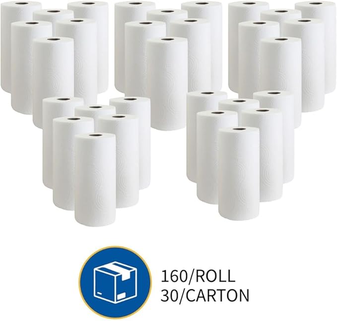 Genuine Joe-GJO24080 2-Ply Household Roll Paper Towels (Pack of 30) - WHITE
