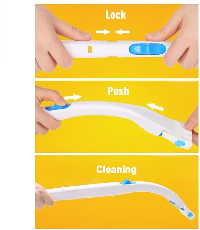 Effacera Disposable Toilet Bowl Brush Holder Cleaning System and 72 Refills Flushable Toilet Refills,Toilet Refills Fresh for Bathroom Scrubber Cleaning Supplies