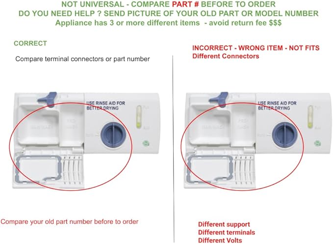 WP8558129 CKD558129X compatible with Estate, Inglis, Kenmore, Kitchen Aid, Roper, Whirlpool Dishwasher Detergent Dispenser Assembly fits old number WP8558129