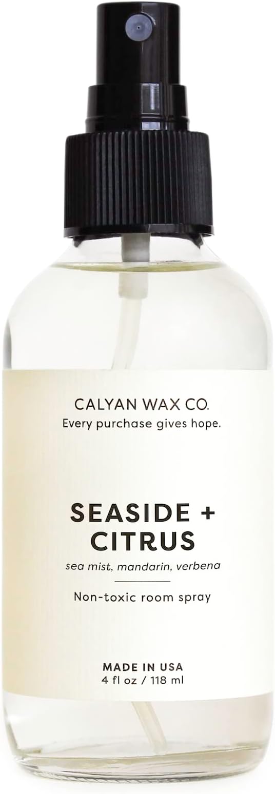 Calyan Wax Co. Seaside & Citrus Room Spray - Clean Air Freshener - Natural Room Deodorizer - Air Freshener Spray for Home - 4 fl oz