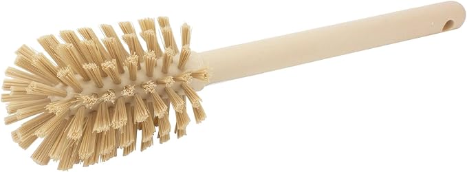 SPARTA 12 Inch Bottle Brush with Polyester Bristles and Plastic Handle, Color Coded, Large Round Head Cleaner for Bottles Jars and Food Service Equipment, Tan