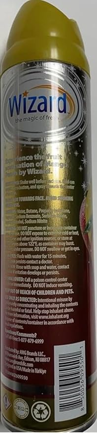 Wizard The Magic of Fresh | Odor Neutralizer & Air Freshener - 10 Oz. Mango peach (Pack of 6) (Packaging May Vary)