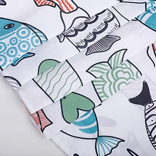 RosieLily Colorful Fishes Shower Curtain, Kids Shower Curtains Set with 12 Hooks, Waterproof Shower Curtain for Bathroom, 72 x 78 Inch, Cartoon Fun Fishes Ocean Animals Bath Curtains